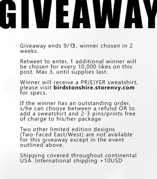 Here’s the supplementary post about the Giveaway on Twitter!To enter, repost the giveaway post, or p