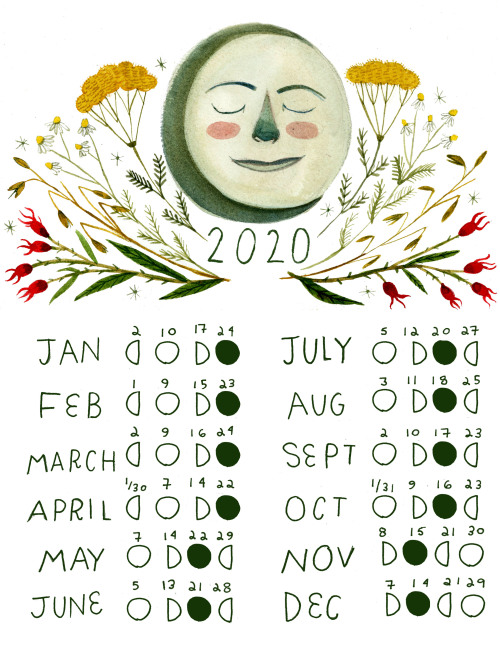 Made another moon calendar for 2020 with a similar simplified design. Tracking the moon this past ye