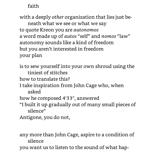 arterialtrees:Anne Carson, Antigonick