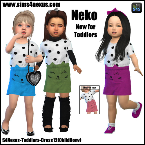sims4nexus: Neko -A Dress for Girls &amp; Toddler Girls- | GO TO DOWNLOAD PAGE | Thanks so much 