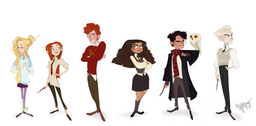 brittanymyersart:  Had some fun drawing some Harry Potter characters! :)    omg so cute!!! i die!!!!!