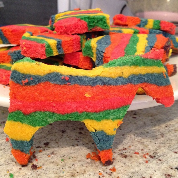 effdem:
“ Piñata cookies in the house. (at Cornelia Street)
”
It’s true, I made some rainbow easter cookies in spring-appropriate shapes like bunnies, chicks and…a donkey.