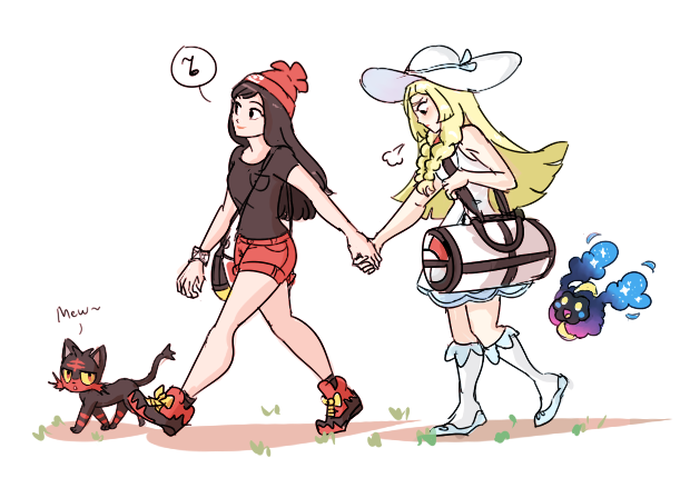 im still early in the game but i made a quick doodle of my new trainer and her gf