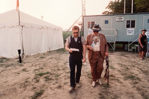 Dan Auerbach and Dr. John going over their set list for the superjam backstage Bonnaroo 2011 www.dan