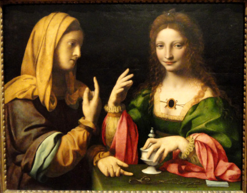 “ Señora explicando su traqueotomía “ (Il postoperatori appacíbili) Bernardino Luini