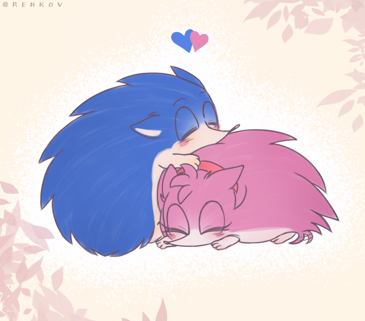 A cute fanart of Sonic and Amy by artist @kumoggu on Twitter : r/SonAmy