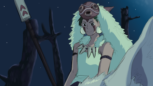 ikarikari: wanted to do some screencap redraws and it turned into a princess mononoke killugon cross