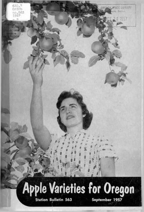 Apple season is in full swing! #TBT this week is a 1957 publication, Apple varieties in Oregon. Check out the Hood River County Fruit Loop to experience apples in Oregon! https://digital.osl.state.or.us/islandora/object/osl:46382