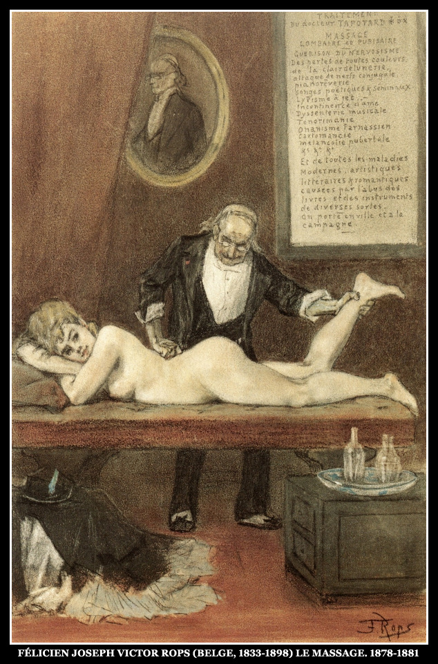 adhemarpo:  Félicien Joseph Victor Rops (Belge, 1833-1898) Le massage. 1878-1881