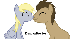 mlp-shipping-challenge:  Derpy x Doctor Whooves —— This is one of those ships that I have no idea if I actually support it myself, but I find it adorable anyway. xD You have an hour to draw and submit your picture of Derpy Hooves/ Ditzy Doo x Doctor