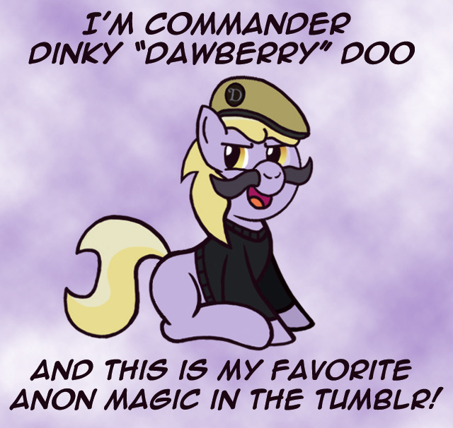 askdinky-dawberry-doo:  Fun with Random Anon Magic.  Best mustachio&rsquo;d filly