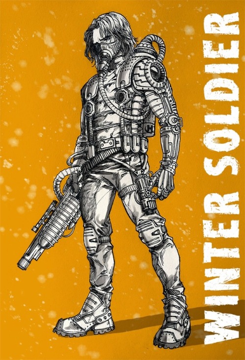 Steampunk style winter soldier