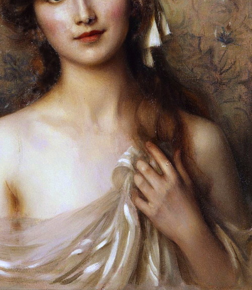 the-garden-of-delights:&ldquo;The White Ribbon&rdquo; (detail) by Albert Lynch (1851-1912).