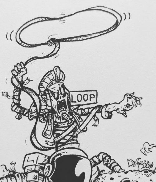 Today’s prompt is “Loop”.  #inktober #inktober2021 #artcommission #cartoon #fanart