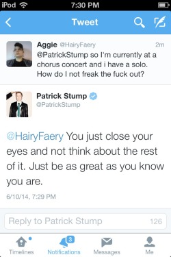 agenderdysphoriablues:  PATRICK STUMP TWEETED