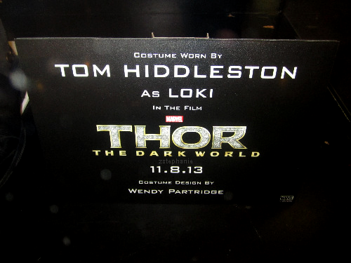 shmoopty6:  Thor: The Dark World display at Arclight Sherman Oaks, CA  feat. costumes worn by Tom Hiddleston, Zachary Levi, and Jaimie Alexander  