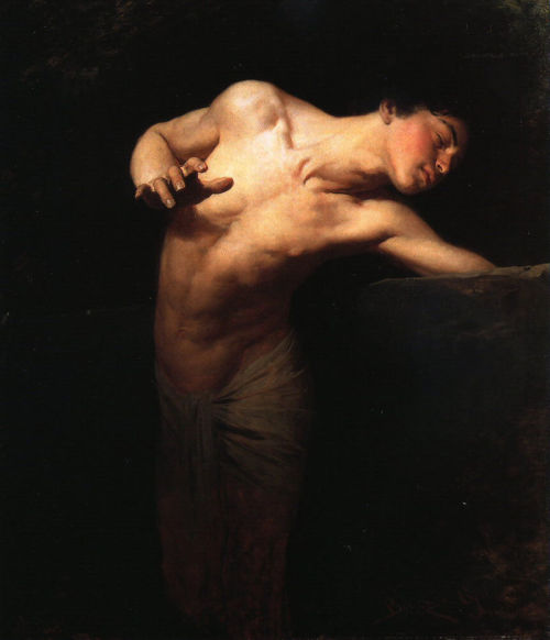 caelumadmare:Narcissus (1881) by Gyula BenczurCurrently held in the Hungarian Art Gallery