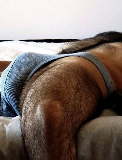 Hairy man briefs bulge…