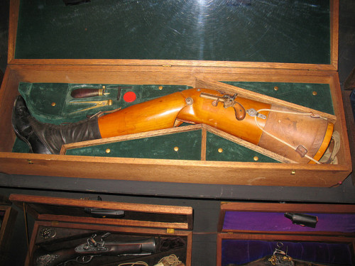 bazookafairy:Wooden leg with built-in weapons on Flickr.Via Flickr: The House on the Rock. Spring Gr