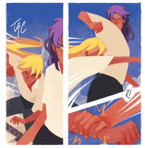 I wanted to do a color comic but I was too lazy to go through the sketch and the line…so I we