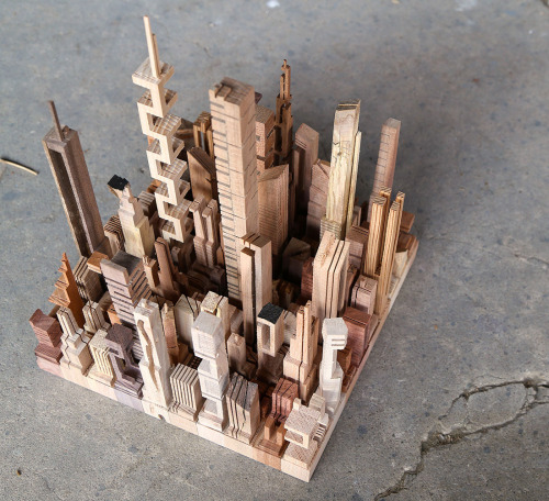 cjwho:New Wooden Cityscapes Sculpted with a Bandsaw by James McNabb | viaFurniture-maker-turned-scul