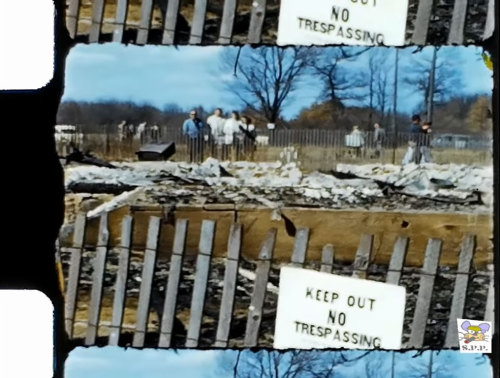 Rare 8mm film of Ed Gein’s house after it was burned to the ground.