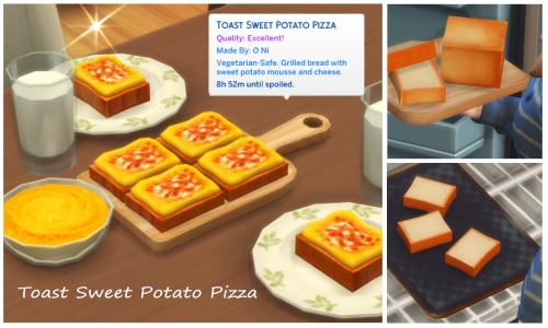 February 2022 Recipe_Toast Sweet Potato Pizza ※ Need Recipe Pack Mod Latest Version (22.02.05 versio