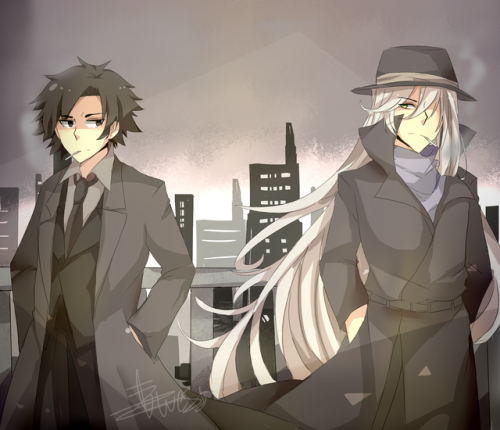  Gin and Kiritsugu passing by each other on the streets! Silently judging the other, still