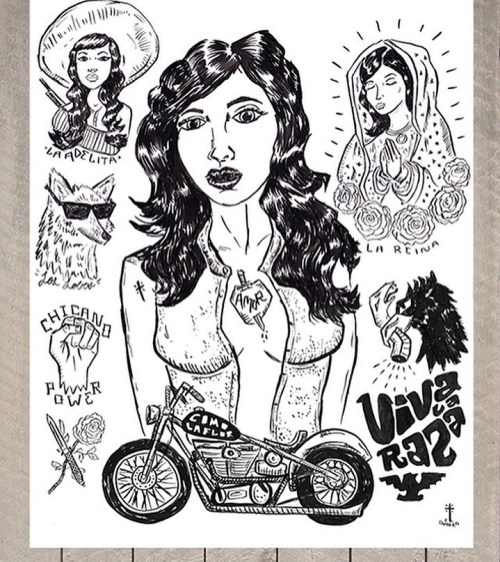 purotexmex:Ink drawing from The Chicano State of Mind show @mesaartscenter this was probably the sic