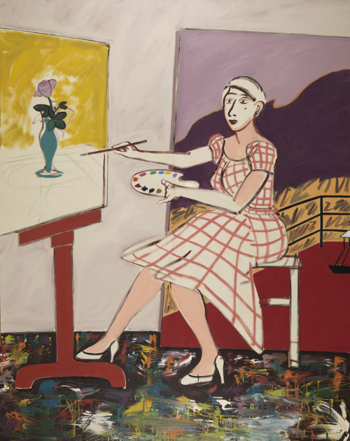 Self-Portrai   -   Joan Brown ,1977.American, 1938–1990 Oil on canvas, 84 x 72 in.&n