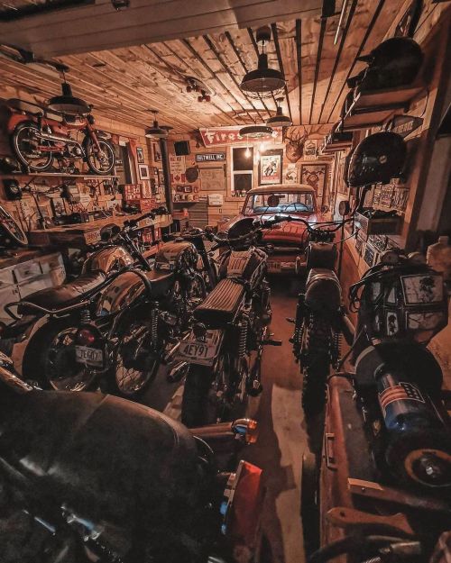 caferacersofinstagram:  Submission by @pow_wow_moto.  “Sometimes like now I want to fall asleep for a thousand years. Waking up one day to a new world, a fresh start and a happier me.  My shop, my tomb. A selfish stowaway, hunkered down for the long