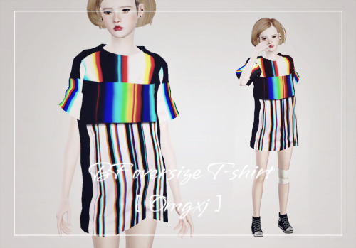 simblrryuffy: omgxj: 【omgxj】BF oversize T-shirt mesh by the77sim3 >3< oversize T-shirt for m