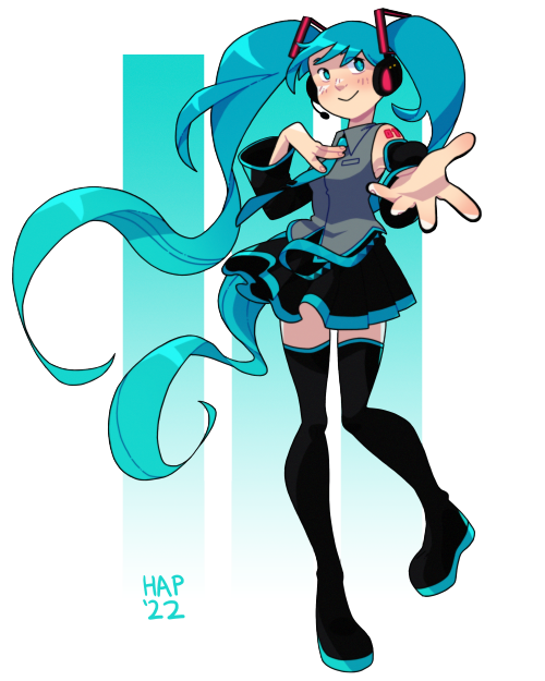 blueringart:More gift art exchange stuff! I listened to so much Vocaloid music while drawing this. (COMMISSIONS)