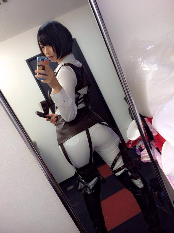 kuudererules:  Yuka Kuramochi cosplay as Mikasa Ackerman from Shingeki no Kyojin