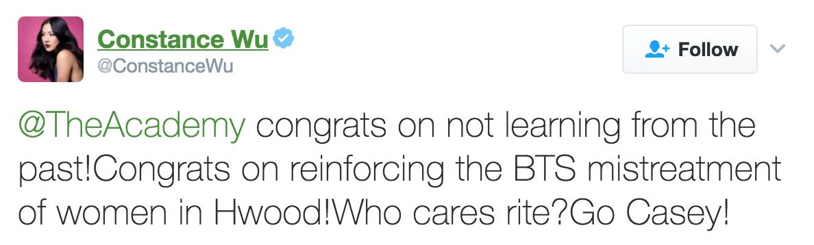 michael-fassbender: 👏🏼👏🏼 god bless and protect constance wu lol
