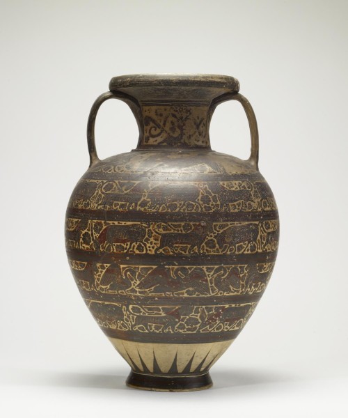 didoofcarthage:Early Corinthian amphora with real and fantastic animalsGreek, Archaic Period, 625-60