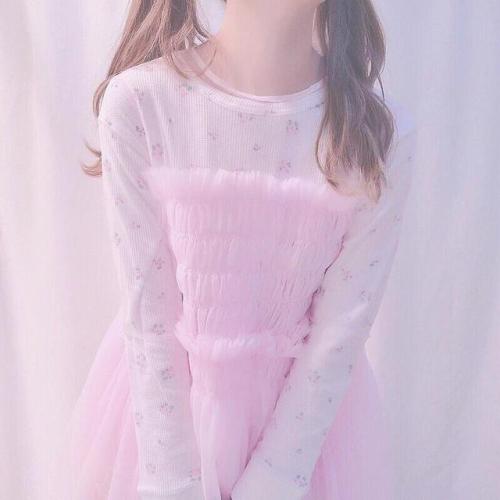 coquettefashion:Pink Fairy Tulle Babydoll Dress &amp; Ditsy Floral Top Set