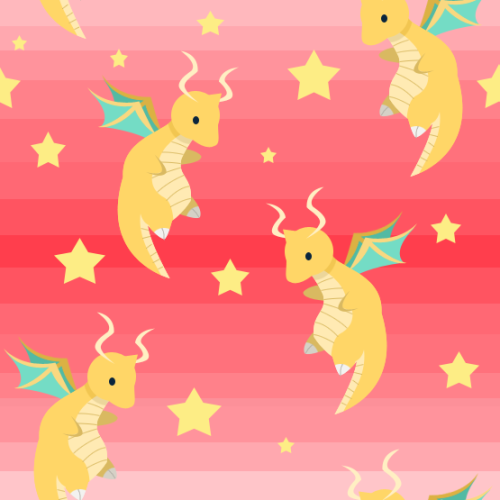 pokemonpalooza: Dragonite stripes and stars, and a plain white for anyone who just wants the dragon!