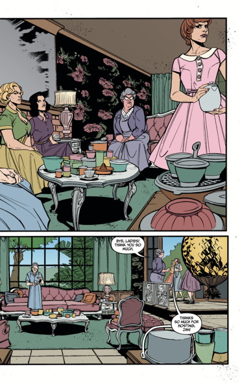 darkhorsecomics:The killer housewife is back! The Schuller family has moved to Cocoa Beach, Florida,
