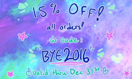 ★ Store ★It’s time for a year end sale! I’ve got a lot of plans for new merch, so I need to clear ou