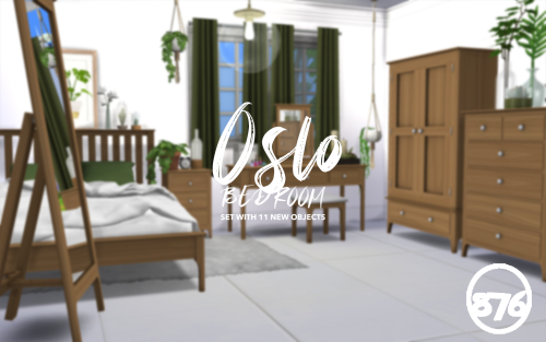 Oslo BedroomBuy items feature:Basegame compatibility11 meshes in total with 15-20 wood and colour op