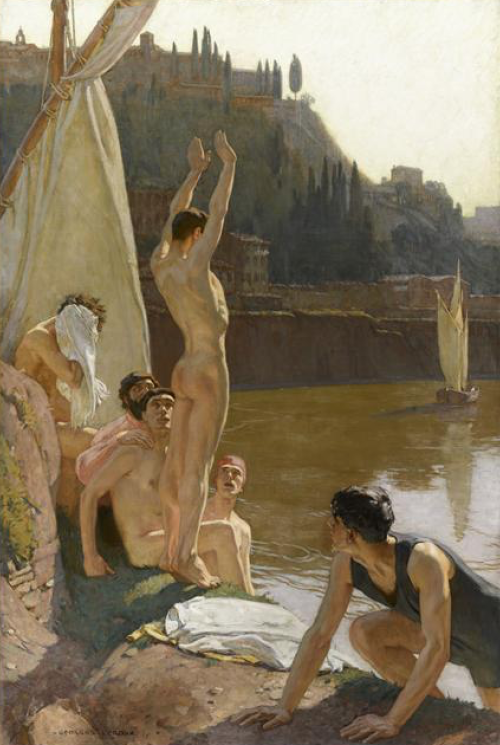Mea-Gloria-Fides:the Bathers In Tiber, Rome: Georges-Paul Leroux (French, 1877-1957), 