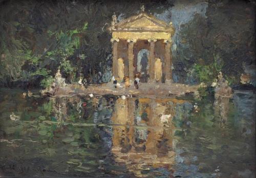 Lidio AjmoneVilla Borghese - il tempietto di Esculapio - Roma, 1923