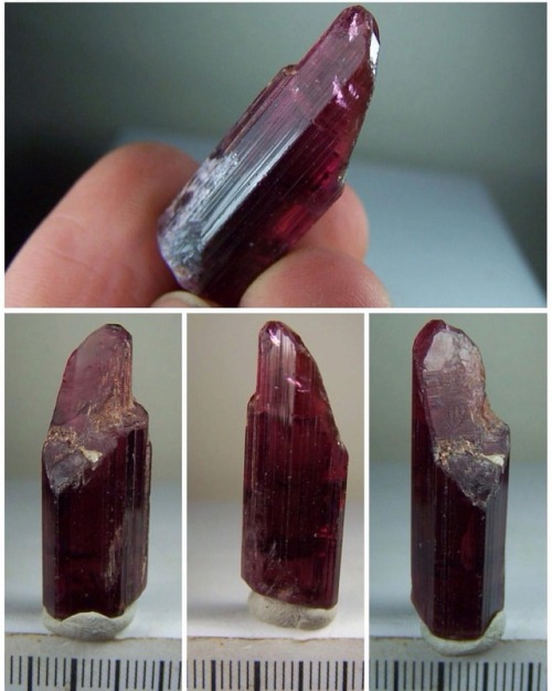 Rubellite Tourmaline crystal from Oyo Department, Nigeria Starting bid is $110/3.3 x 1.2 x 1.1 cm/7 