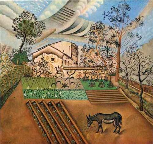 The Vegetable Garden with Donkey, 1918, Joan MiroMedium: oil,canvas