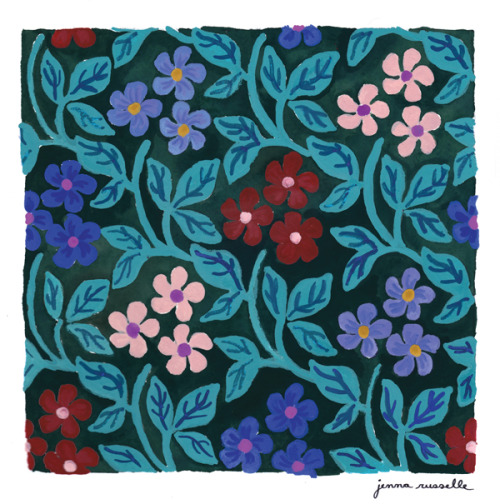 Playing around with some colourways of a new floral pattern I painted up tonight.