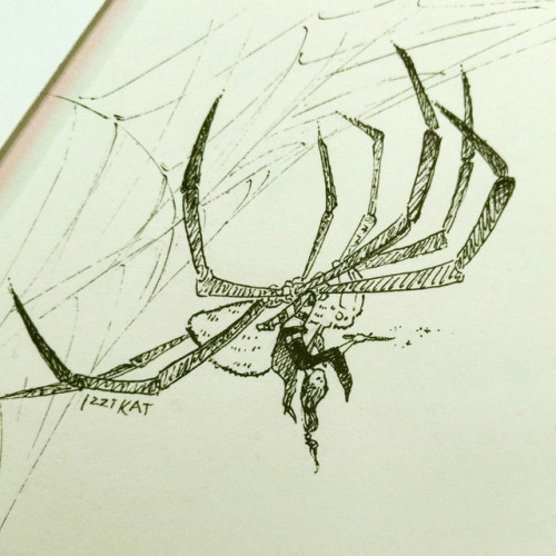 Inktober: ClimbShe’s either a very tiny witch or that’s a really big spider.