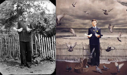 culturenlifestyle:Vintage Photographs Are Digitally Transported Into Whimsical Fantasy Worlds by Jan