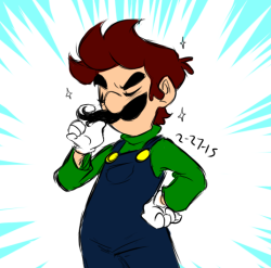 scarvenrot:Year of Luigi 58 and 59/365Handsome man eats a large spaghetti