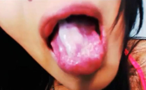 Porn That cum-on-tongue is hot photos